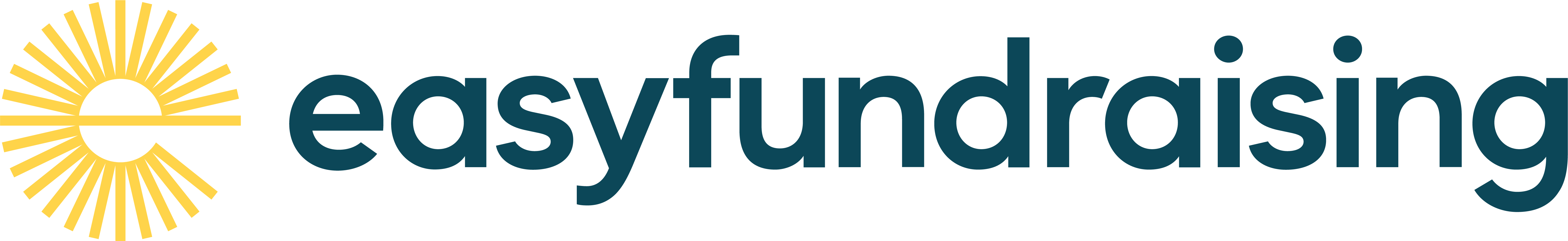 easyfundraising logo blue text on yellow