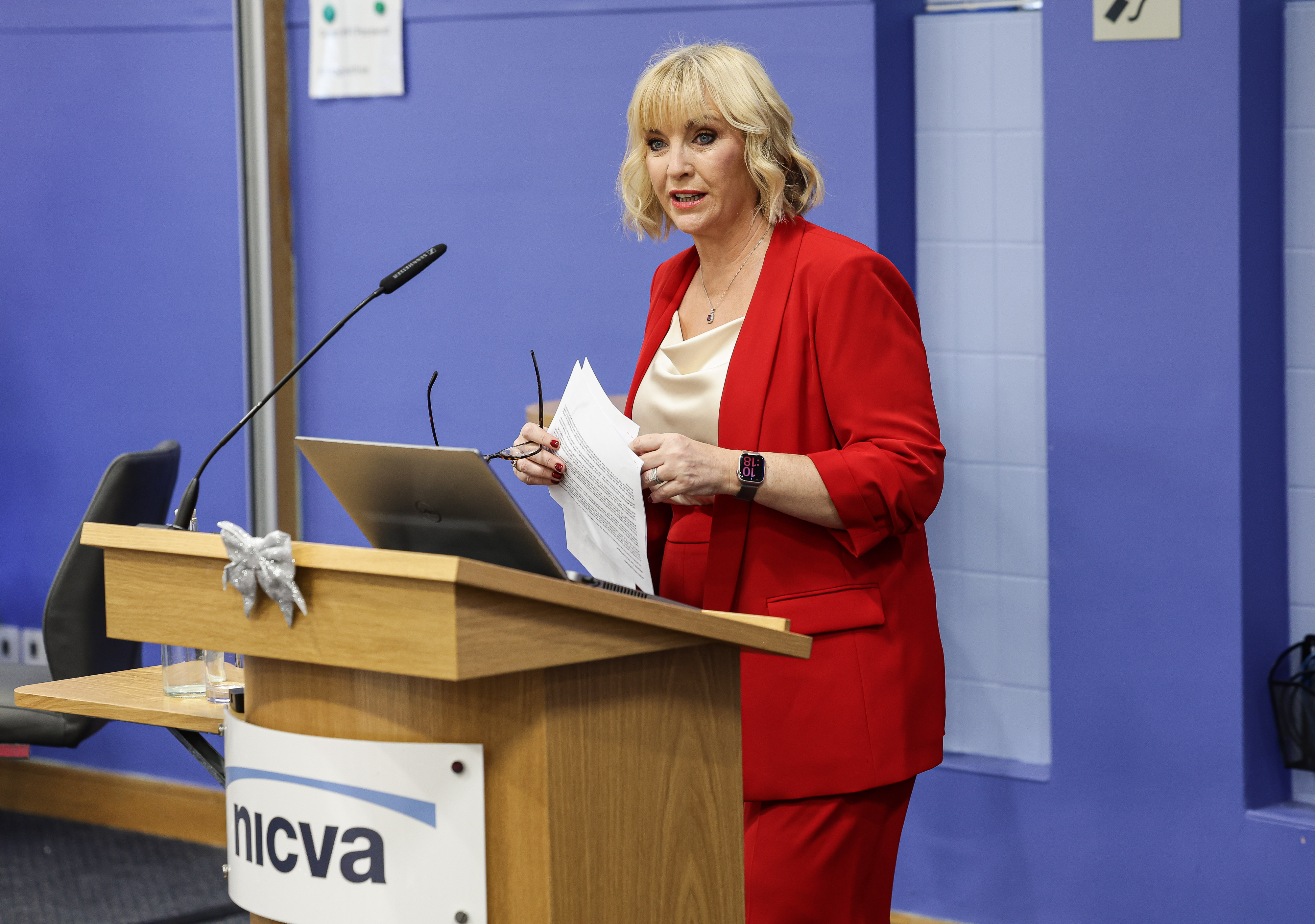 Celine McStravick speaking at NICVA's AGM