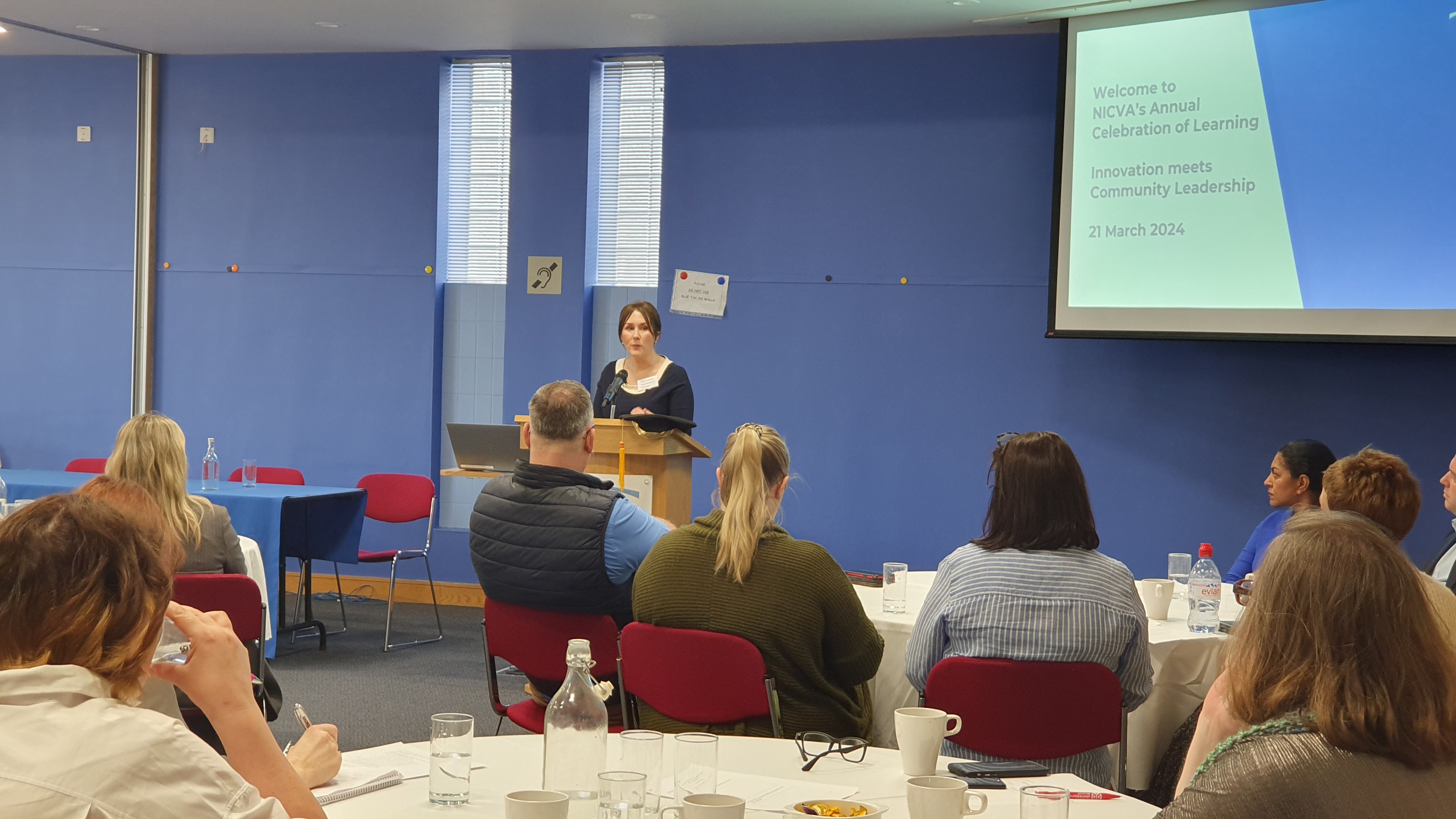 Moira Doherty speaking at the event