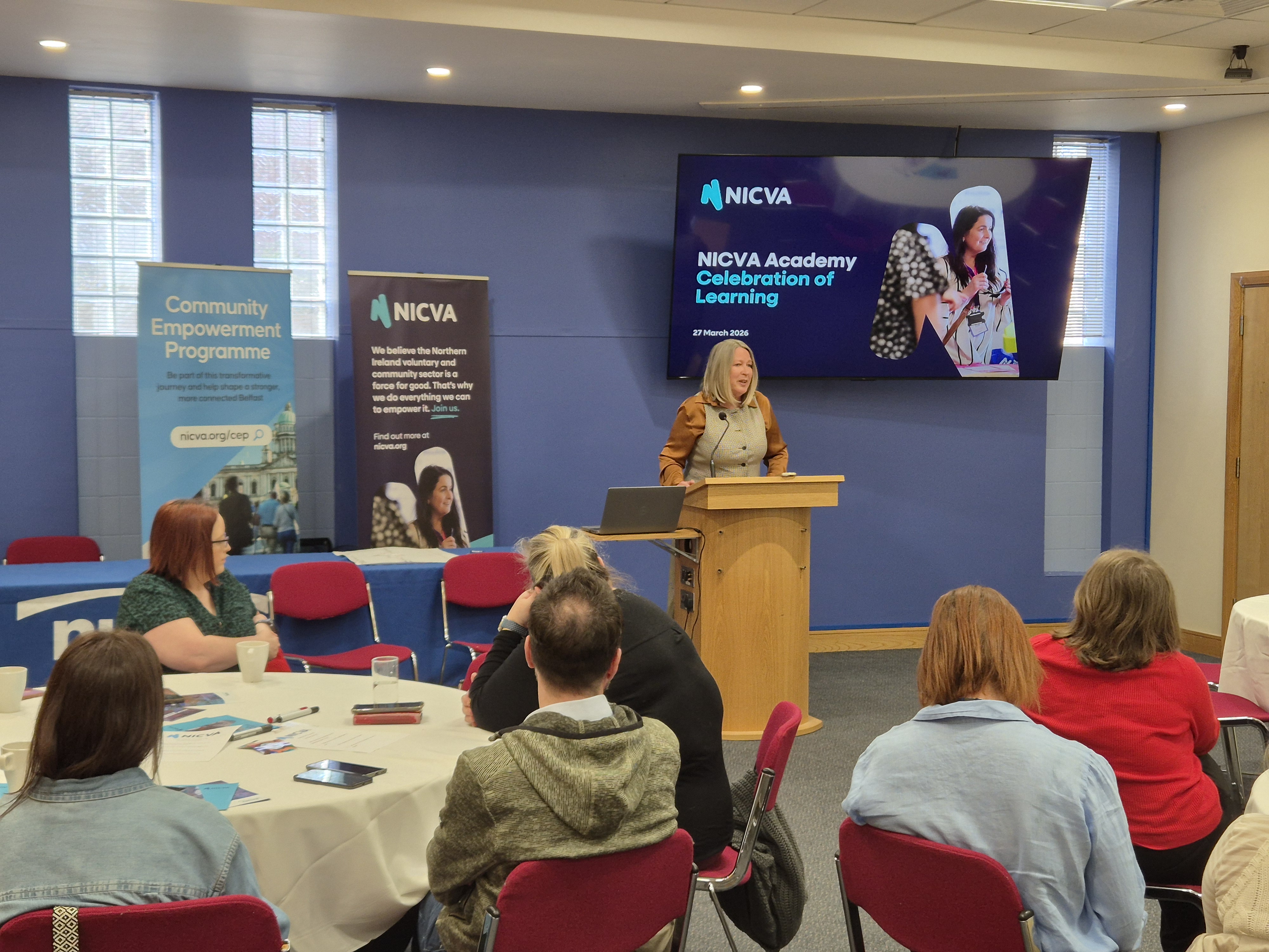 Anne Morrison speaking at the Celebration of Learning event