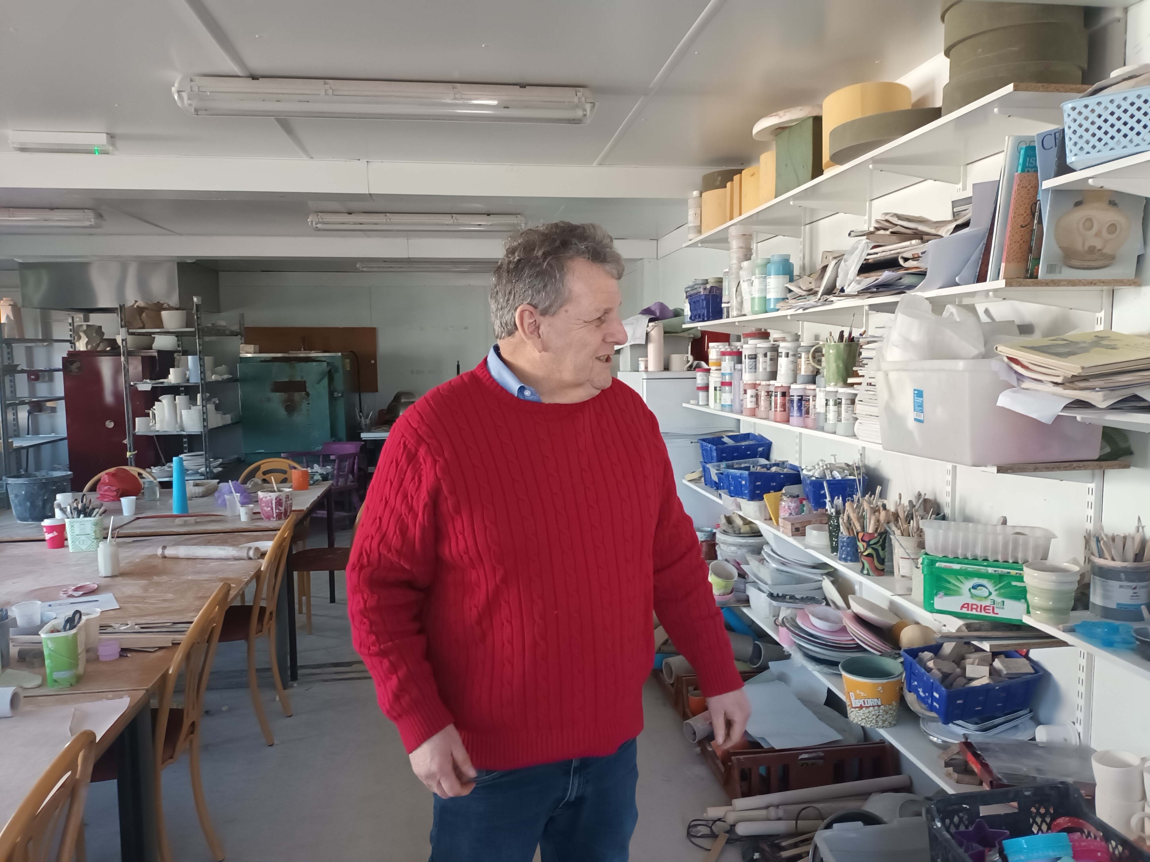 Alan in the pottery room