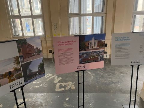 storyboard exhibition of the Belfast Stories project