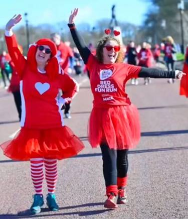 Two women in red tutu and sunglasses

AI-generated content may be incorrect.