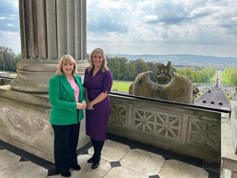Celine McStravick and Diane Forsythe MLA pictured at the APG launch in Stormont.