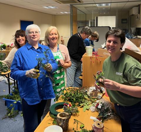 staff wreath making in NICVA