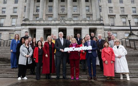 NICVA with members of the Economic Inactivity Coalition, MLAs and the Finance Minister John O'Dowd