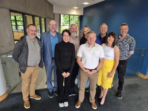 Left to right- Back row: Keifer McCaughey, John Peacock, Ken Smyth, Amanda Stewart, Andy Hewitt and Martin McMullan.  Front Row- Left to right: Charlene Moleiro, Chris Quinn and Leeann Kelly