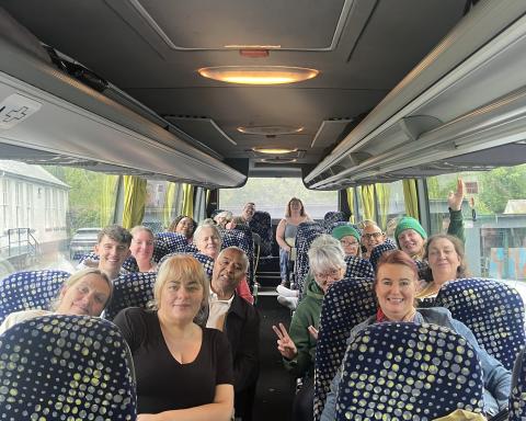 Participants are on the bus to Cavan