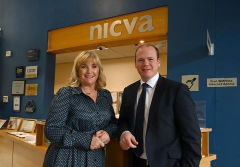 Celine McStravick, Chief Executive, NICVA at a recent meeting with Communities Minister Gordon Lyons where he met with representatives from voluntary and community groups in Northern Ireland to discuss the ongoing issues facing the sector.