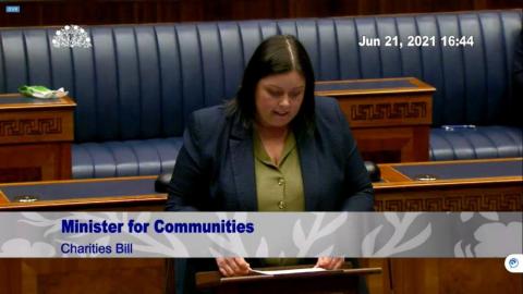 Communities Minister introduces the Charities Bill to the NI Assembly