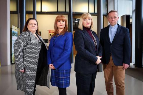 The leaders of NIUSE, CO3, NICVA and East Belfast Mission