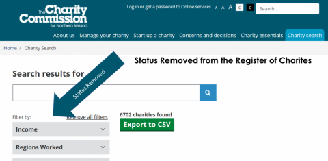 Status Removed from Register of Charities