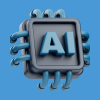 symbolic image of AI chip on blue background